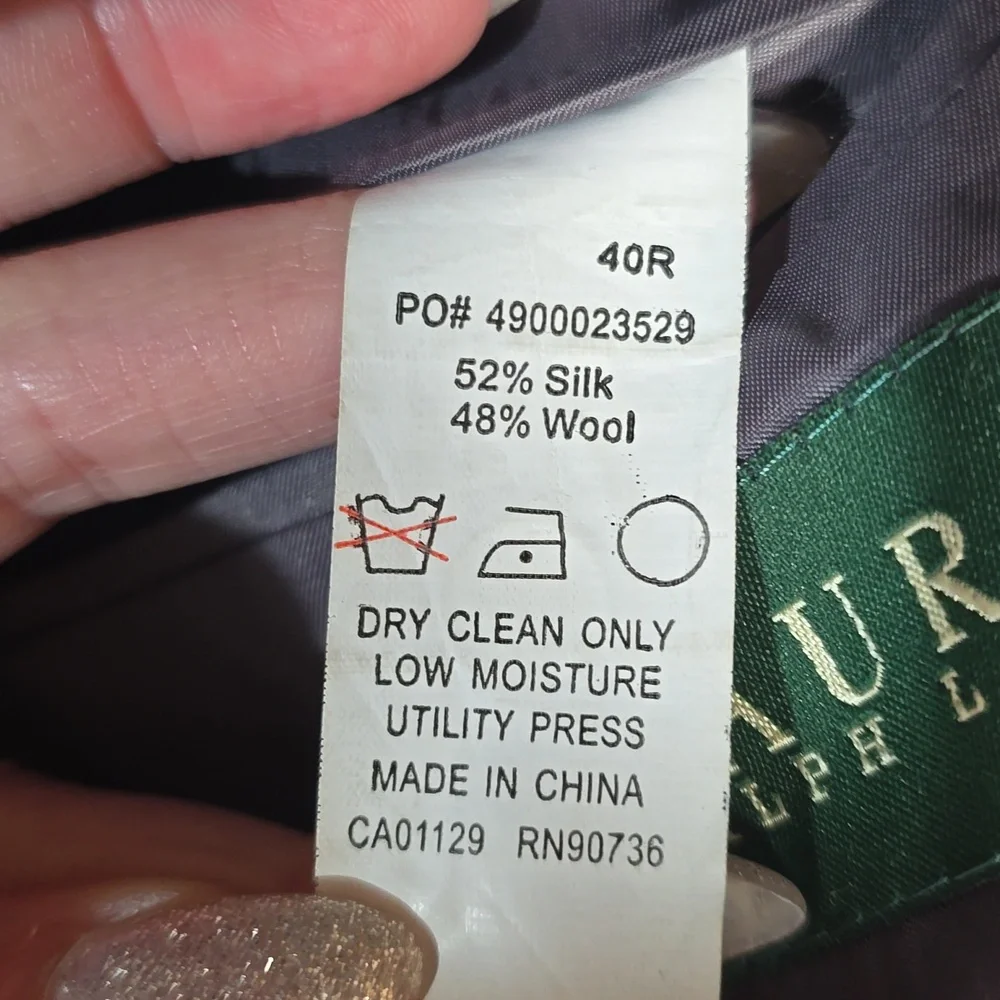Lauren Ralph Lauren Silk Wool Blazer Size 40R